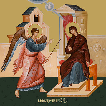 Мерная икона, Благовещение Пресвятой Богородицы, 30x40x4 см, арт Ид12206