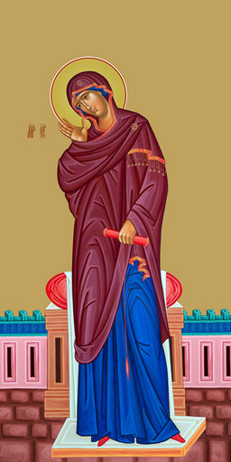 Мерная икона, Благовещение (Богородица), 25x52 см, арт Ид14701
