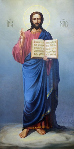 Мерная икона, Господь Вседержитель, 50x100 см, арт Ид24766 Мерная икона, Господь Вседержитель, 50x100 см, арт Ид24766