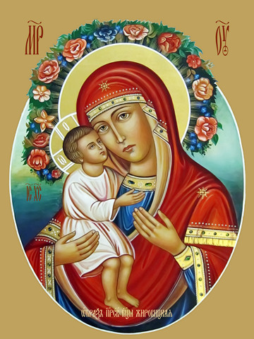 Жировицкая икона божьей матери, 15x20x1,8 см, арт Ид3460