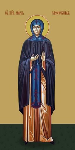Мерная икона, Мария Радонежская, святая преподобная, 25x52 см, арт Ид14936