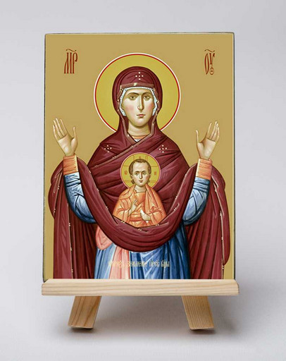 Икона Божьей матери “Знамение”. 15x20 см, арт Б0036