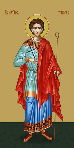 Мерная икона, Трифон Апамейский, мученик, 25x52 см, арт Ид15153