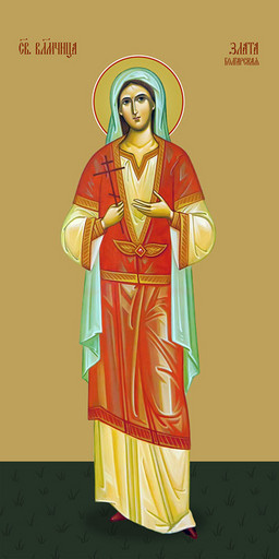 Мерная икона, Злата Могленская, святая, 25x52 см, арт Ид15204