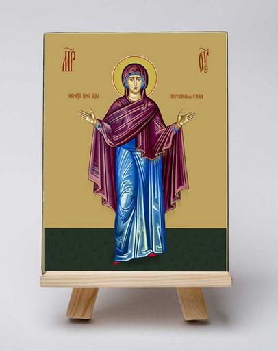 Икона Божьей матери “Нерушимая стена”. 7,5x10x1,8 см, арт Б0038