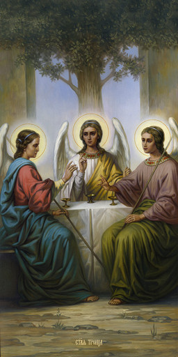 Мерная икона, Святая Троица, 50x100 см, арт Ид25264