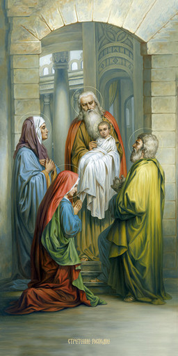 Мерная икона, Сретение Господне, 50x100 см, арт Ид25265