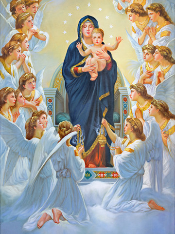 Пресвятая Дева Мария с младенцем, 15x20 см, арт Ид3620