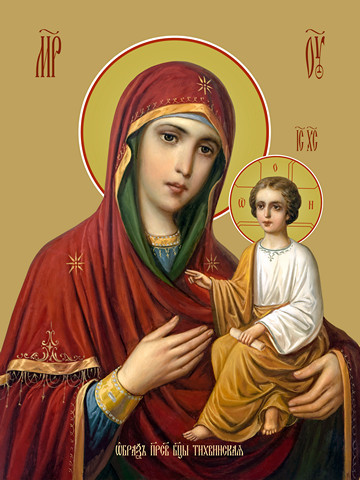 Тихвинская икона божьей матери, 40x60 см, арт Ид18301
