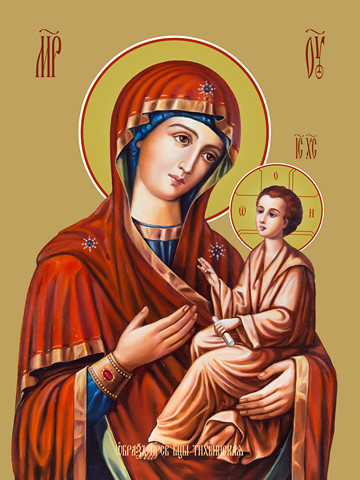 Тихвинская икона божьей матери, 40x60 см, арт Ид18302