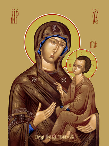 Тихвинская икона божьей матери, 35x48 см, арт Ид15984