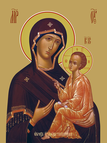 Тихвинская икона божьей матери, 35x48 см, арт Ид15985