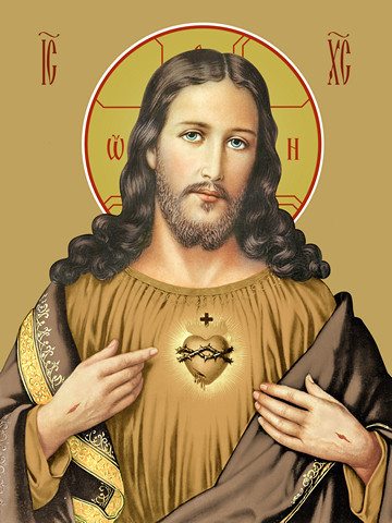 Святое Сердце Иисуса, 30x40x4 см, арт Ид10203