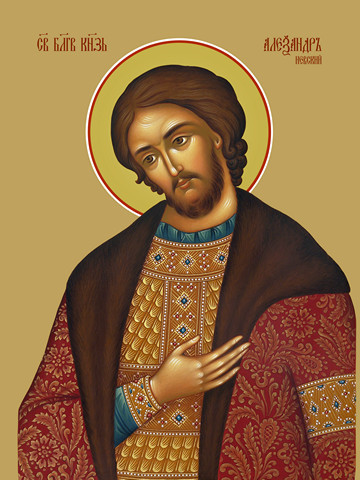 Александр Невский, святой благоверный князь, 30x40x4 см, арт Ид10742