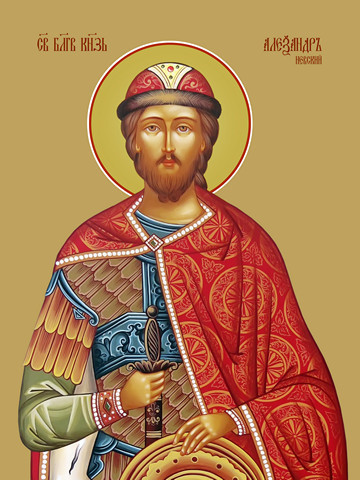 Александр Невский, святой благоверный князь, 30x40x4 см, арт Ид10745
