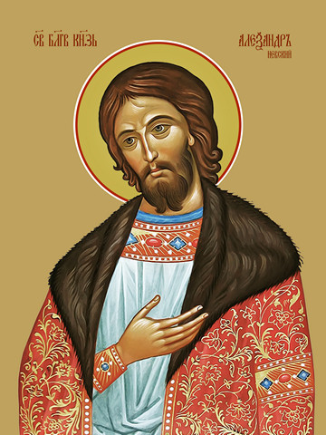 Александр Невский, святой благоверный князь, 30x40x4 см, арт Ид10751