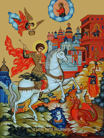 Георгий Победоносец, великомученик, 30x40x4 см, арт Ид10873