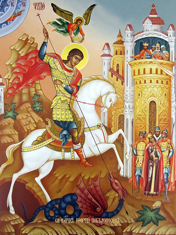 Георгий Победоносец, великомученик, 30x40x4 см, арт Ид10876