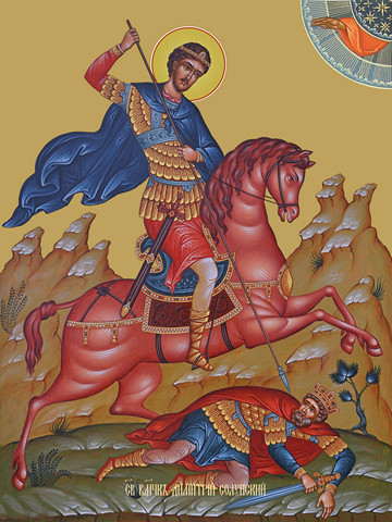 Дмитрий Солунский, великомученик, 30x40x4 см, арт Ид10925