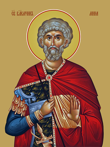 Мина, святой великомученик, 30x40x4 см, арт Ид11066