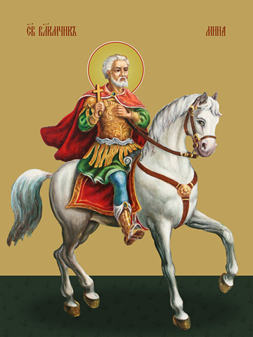 Мина, святой великомученик, 30x40x4 см, арт Ид11068