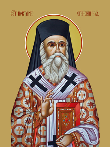 Нектарий Эгинский, святитель, 30x40x4 см, арт Ид11081