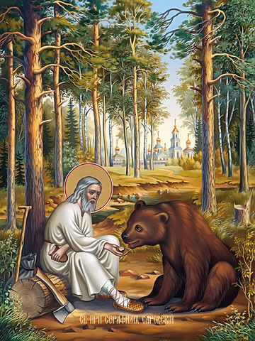 Серафим Саровский, преподобный, 30x40x4 см, арт Ид11155