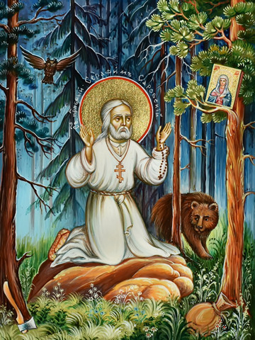 Серафим Саровский, преподобный, 30x40x4 см, арт Ид11156
