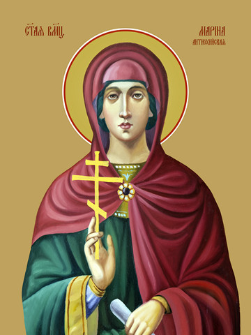 Марина (Маргарита) Антиохийская, святая, 30x40x4 см, арт Ид25912
