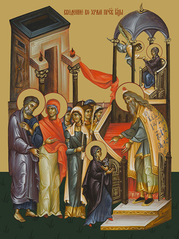 Введение во храм Пресвятой Богородицы, 30x40x4 см, арт Ид11603