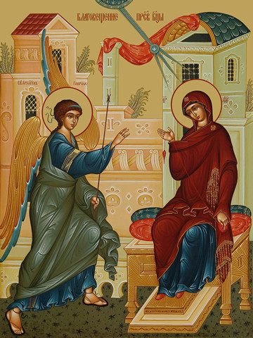 Благовещение Пресвятой Богородицы, 30x40x4 см, арт Ид11699