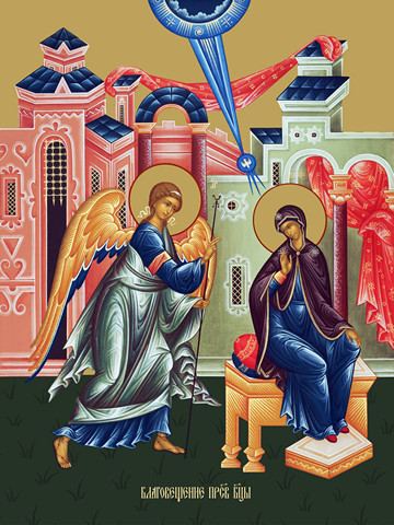 Благовещение Пресвятой Богородицы, 30x40x4 см, арт Ид11678