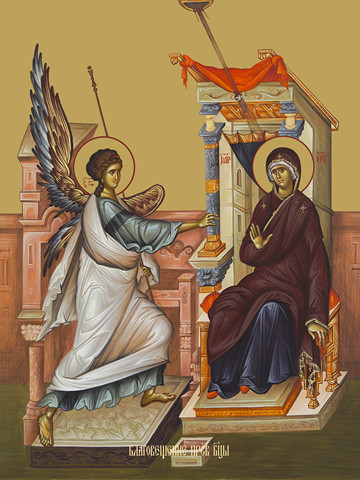 Благовещение Пресвятой Богородицы, 30x40x4 см, арт Ид11608