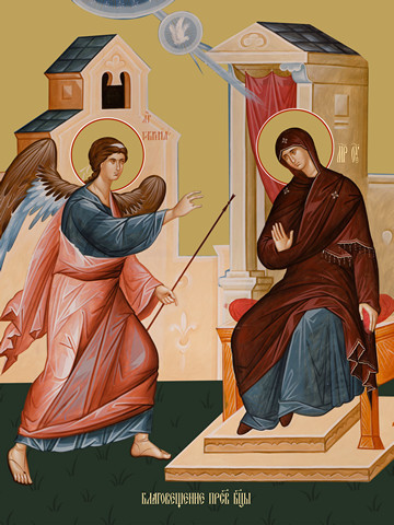 Благовещение Пресвятой Богородицы, 30x40x4 см, арт Ид11635