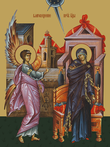 Благовещение Пресвятой Богородицы, 30x40x4 см, арт Ид11609