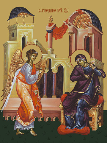 Благовещение Пресвятой Богородицы, 30x40x4 см, арт Ид11610