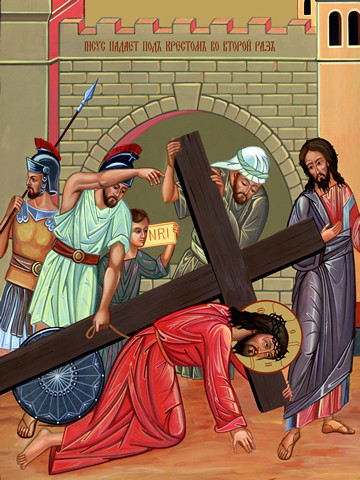 Крестный путь – Иисус падает во второй раз, 15x20 см, арт Ид4776