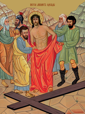 Крестный путь –  Иисуса Христа обнажают, 15x20 см, арт Ид4779