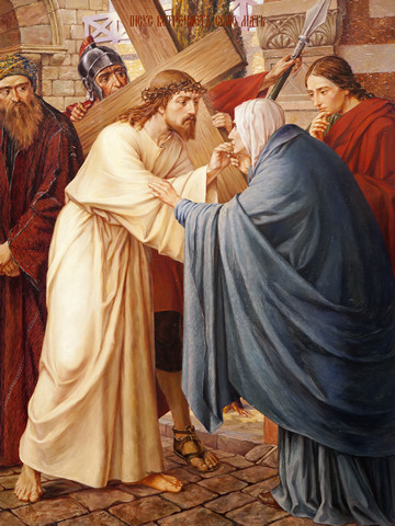Крестный путь – Иисус встречает свою мать по дороге на Голгофу, 15x20 см, арт Ид4784