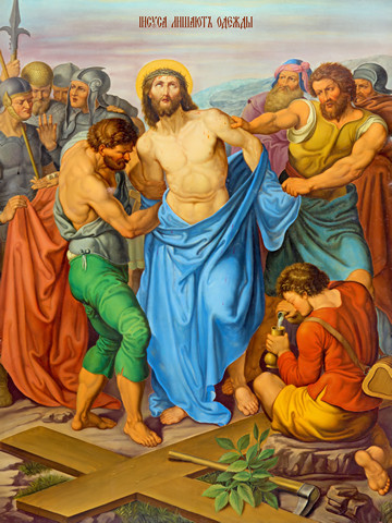 Крестный путь –  Иисуса Христа обнажают, 15x20 см, арт Ид4797
