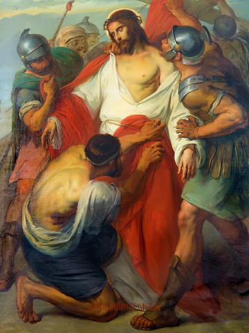 Крестный путь –  Иисуса Христа обнажают, 30x40x4 см, арт Ид11759