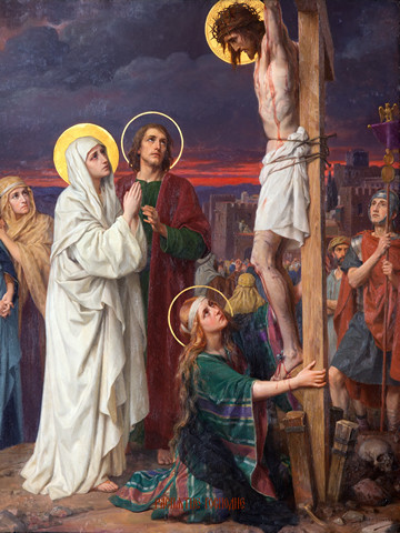 Крестный путь – Иисус Христос умирает на кресте, 15x20 см, арт Ид4804