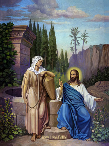 Иисус и самарянка, 15x20 см, арт Ид4839