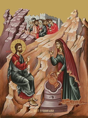 Иисус и самарянка, 15x20x1,8 см, арт Ид4666