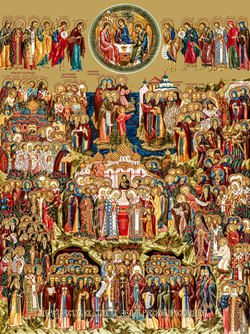 Собор всех святых просиявших на земле русской, 25x28 см, арт Ид7214