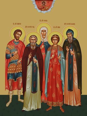 Никита, Сергий Рад., София, Инна. Сергий Валам., 30x40x4 см, арт Ид11969