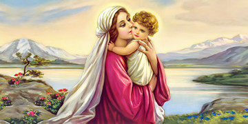 Богородица с Иисусом, 30x40x4 см, арт Ид12053
