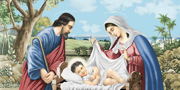 Богородица с Иисусом, 30x40x4 см, арт Ид12054