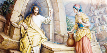Иисус и самарянка, 15x20 см, арт Ид5168