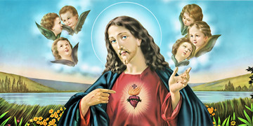 Святое Сердце Иисуса, 50x100 см, арт Ид24436
